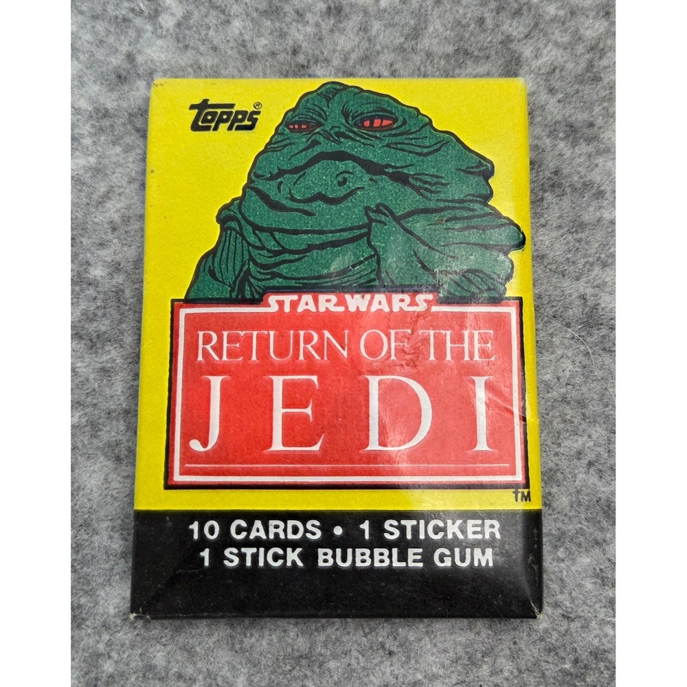 Vintage 1983 Topps Star Wars Return of the Jedi Wax Pack Sealed Jabba the Hutt